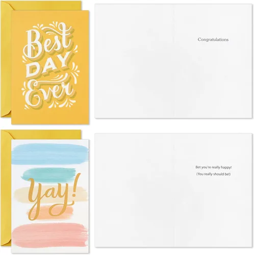 Miniatura 5 de Hallmark Tarjetas de felicitación surtidas (24 tarjetas con sobres) para graduaciones, promociones, compromisos, nuevos trabajos, anuncios de bebés