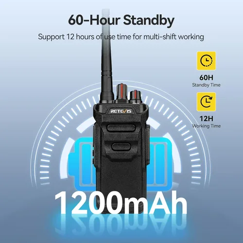 Miniatura 6 de Retevis RT48 Walkie Talkies impermeables con auricular, radio profesional y empresarial de 2 vías, radio bidireccional resistente, cargador de seis