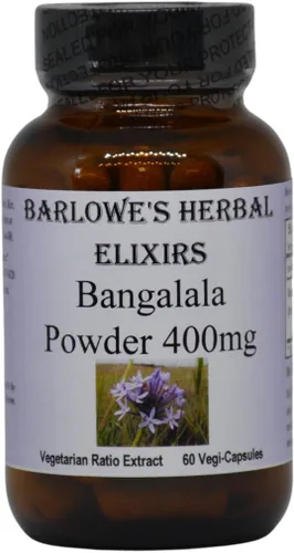 Barlowe's Herbal Elixirs Bangalala (Eriosema Kraussianum) | Cápsulas en polvo | 400 mg por cápsula | Hierba de vitalidad masculina sudafricana | 60