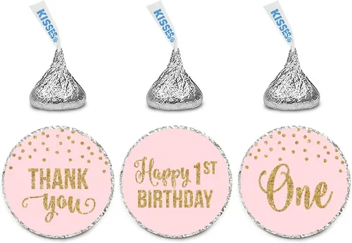 Miniatura 3 de Andaz Press Colección de fiesta de primer cumpleaños de niña con purpurina rosa rubor, pancarta colgante con cuerda, feliz primer cumpleaños, 5