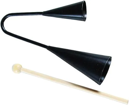 Miniatura 2 de Agogo Bell - Instrumento de percusión tradicional de samba de dos tonos con palo de madera para niños pequeños