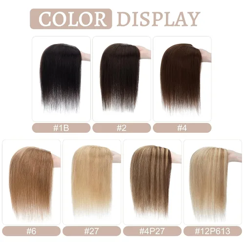 Miniatura 7 de SEGO SEGOHAIR - Toppers de cabello humano real para mujer, sin flequillo, más grande de 5.1 x 5.9 in, base de seda, densidad del 150 %, extensiones
