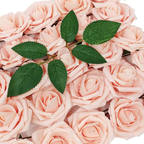 Miniatura 13 de Wrapables® Flor de rosa artificial, flores de tacto real para ramos de boda y centros de mesa, aguamarina