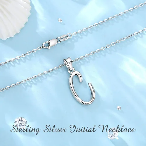 Miniatura 3 de EUDORA Collares de plata esterlina con inicial para mujer, regalos clásicos de 26 letras sin cuello para niñas, hermana, madre hija, cadena de 18