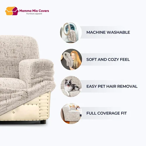 Miniatura 4 de PAULATO BY GA.I.CO. Funda para silla – Funda elástica para sillón – Funda de sillón para mascotas y niños – Fundas suaves para silla – Protector