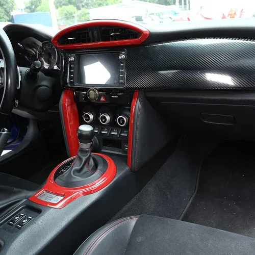 Miniatura 4 de YIWANG ABS Fibra De Carbono De La Consola Interior Del Coche De La Salida De Aire De La Ventana Del Marco De La Ventana Pegatina Para Subaru BRZ Rojo