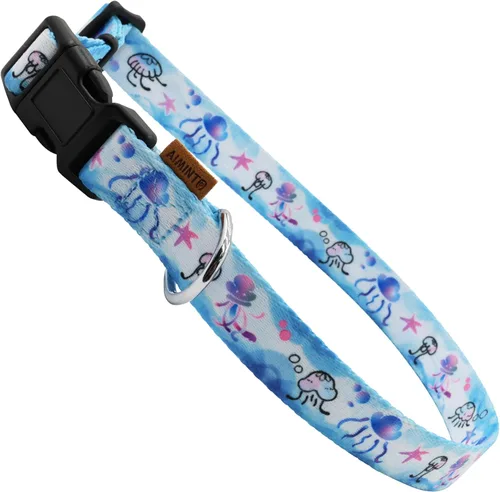 Miniatura 22 de Collar de perro, bonito patrón floral, collar suave y ajustable con hebilla de liberación rápida (S (cuello 11-18 pulgadas, ancho 5/8 pulgadas)