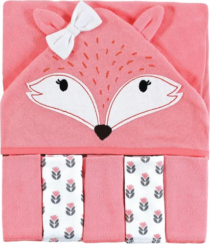 Miniatura 8 de Hudson Baby Toalla unisex con capucha para bebé y cinco toallas pequeñas, diseño de elefante gris con puntos azules, talla única