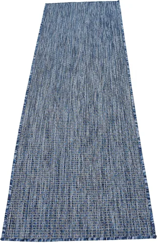 Miniatura 6 de Unique Loom Collection Alfombra de Área Plana Casual de Transición Sólida Jaspeada para Interiores/Exteriores (Pasillo 2' x 6' 1", Azul/Azul Marino)