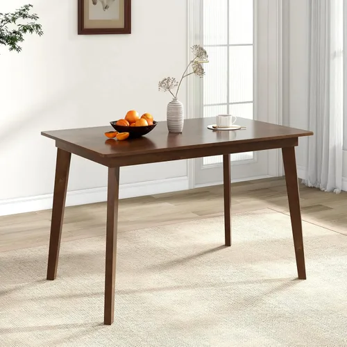 Miniatura 10 de GOFLAME Juego de Mesa de Comedor de 5 Piezas para 4, Mesa de Cocina Estilo Granja y 4 Sillas Tapizadas con Marco de Madera de Caucho, Asiento