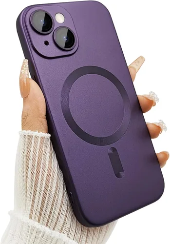 Miniatura 10 de ankofave Funda Magnética para iPhone 14 Plus para Mujeres, Funda Resistente Mate de Lujo Diseño Suave Metálico con Protector de Lente de Cámara