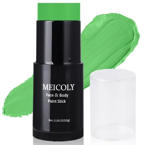 Miniatura 28 de MEICOLY Barra de Pintura Facial y Corporal Naranja (29.99 g), Crema para Cara de Halloween, Efectos Especiales SFX de Calabaza y Tigre, Negro
