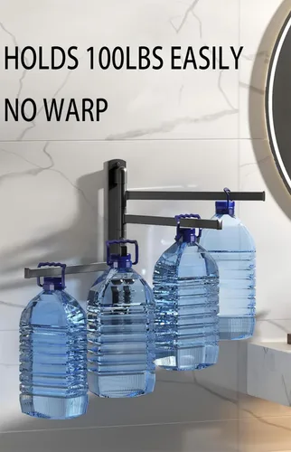 Miniatura 4 de Toallero, toallero giratorio mejorado de aluminio de aviación cuatro en uno, toalleros para baño, ahorro de espacio, oscilante, rotación de 180°