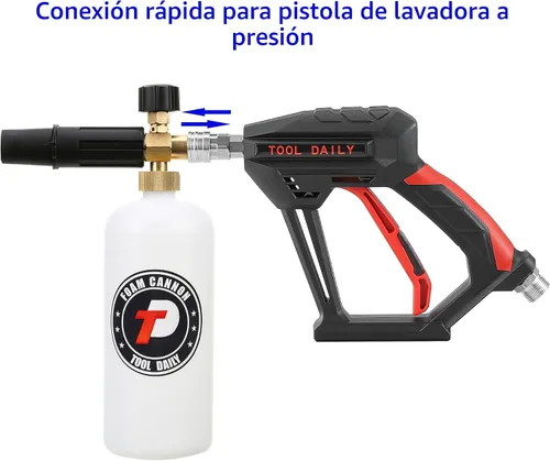 Miniatura 7 de Tool Daily Pistola de lavado a presión corta con cañón de espuma, conector rápido de 1/4 pulgadas, con 5 puntas de boquilla de hidrolimpiador, 1