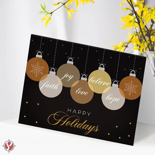 Miniatura 5 de Tarjetas de felicitación 2026 "Happy Holidays, Love, Faith, Hope, Joy, Believe" - Felicidades de Navidad y Año Nuevo, invitaciones, tarjetas