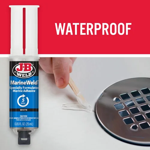 Miniatura 2 de J-B Weld MarineWeld - Jeringa (2 unidades), color blanco, resistente a los rayos UV, de alta resistencia y resistente a los impactos, 0.8 fl oz