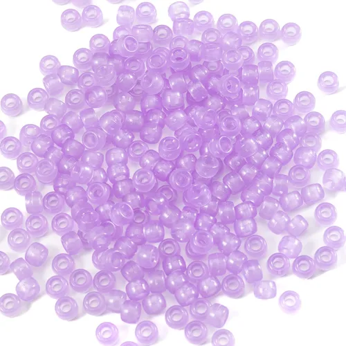 Miniatura 31 de 1000 piezas de cuentas de pony acrílicas de un solo color de 6 x 9 mm a granel para hacer joyas, aretes, trenzado de cabello Azul Oscuro