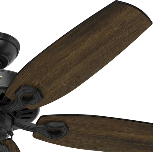 Miniatura 11 de Hunter 53091 Ventilador de techo de 5 aspas con una sola luz Builder Deluxe, con aspas de cerezo brasileño/roble barnizado, y plafón ribeteado