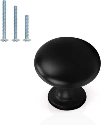 Miniatura 9 de Probrico Paquete de 25 perillas para gabinete, pomos redondos para muebles en acabado de níquel cepillado, perillas de cocina de 1-3/16 pulgadas