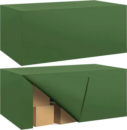 Miniatura 14 de Paquete de 2 manteles ajustados para mesa rectangular de 4 pies, 48 x 24 pulgadas, cubiertas de mesa verde manzana, tela de poliéster resistente al