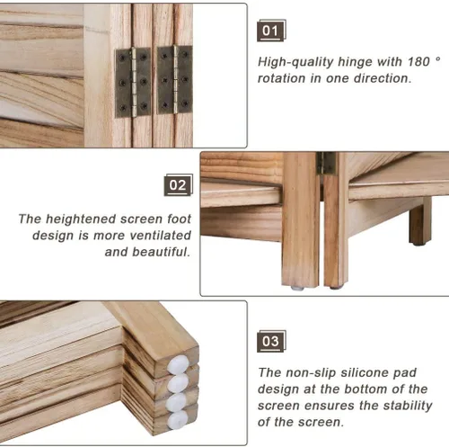 Miniatura 3 de Divisores de habitación y pantallas plegables de privacidad, 4 paneles de 69 pulgadas de alto, divisor de separación de habitación portátil con 3