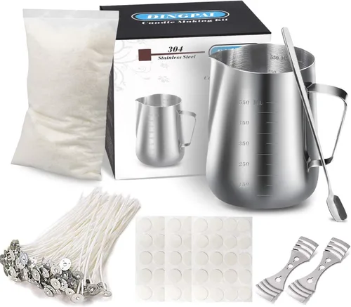 Kit de Fabricación de Velas, Herramientas para Hacer tus Propias Velas de Cera de Soya, Incluye Olla para Derretir Cera, Mechas, Adhesivos para