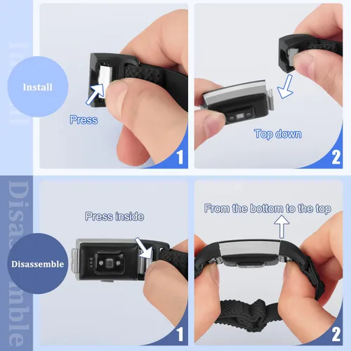 Miniatura 4 de TumpCez Bandas elásticas compatibles con Fitbit Charge 2, correa de repuesto ajustable elástica de nailon suave Solo Loop para Fitbit Charge 2