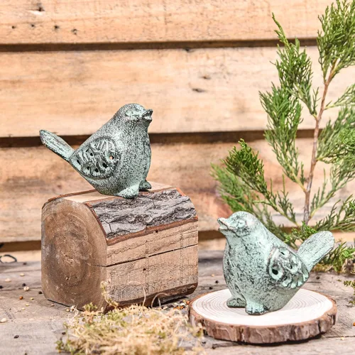 Miniatura 7 de Sungmor Adorno de ratón lindo de hierro fundido, estatuas decorativas y encantadoras para interiores y exteriores, interesante escultura