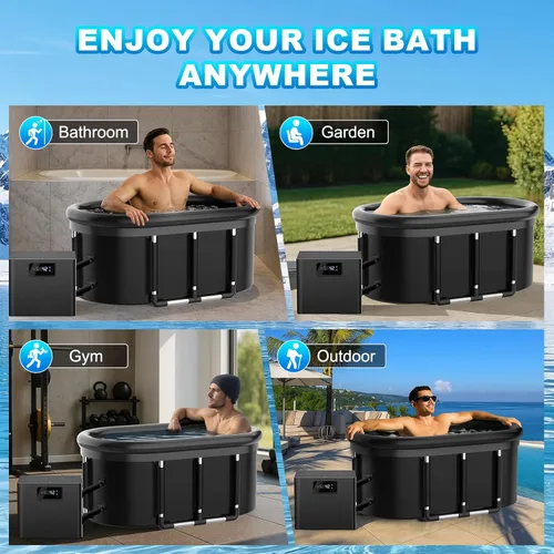 Miniatura 8 de Enfriador de baño de hielo para inmersión en frío, enfriador de inmersión en frío de 1/3 HP con bomba y filtro incorporados, mangueras aisladas
