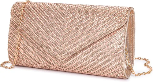 Miniatura 20 de Bolsos de noche para mujer, sobre de embrague, bolsos cruzados para mujer, bolsa de boda con diamantes de imitación, bolsa de hombro para mujer
