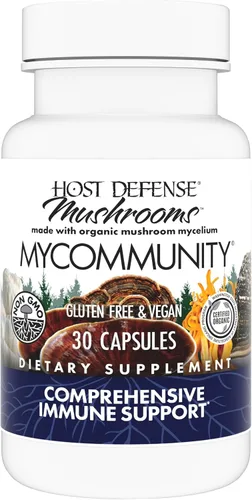 Host Defense MyCommunity Cápsulas - Suplemento de Hongos Mezcla de 17 Especies para Apoyo Inmunológico - Ayuda Herbal con Melena de León, Reishi,
