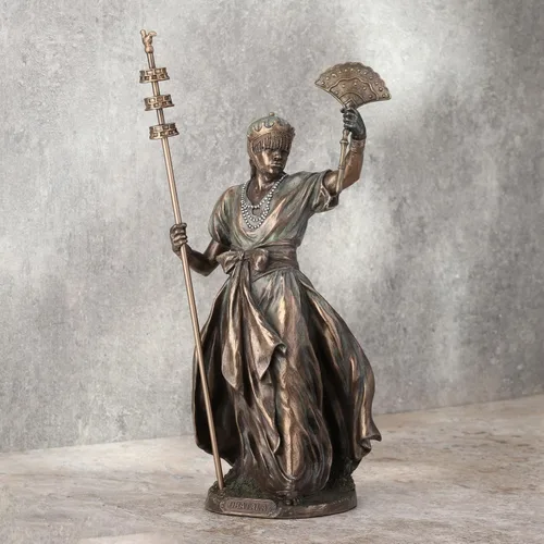 Miniatura 6 de UNICORN STUDIO - Escultura de 12 pulgadas con acabado de bronce de resina fundida en frío Orisha Santeria Yoruba