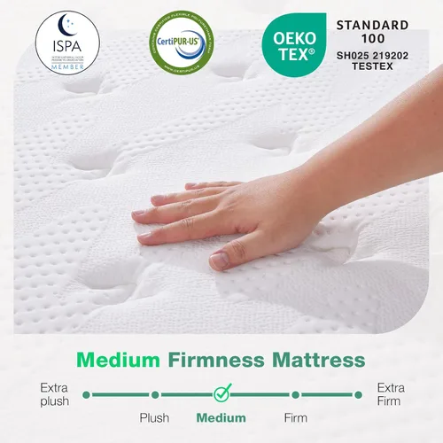 Miniatura 5 de Novilla Colchón Queen híbrido de 12 pulgadas, colchón híbrido tamaño Queen en una caja, espuma viscoelástica de gel y resortes individuales
