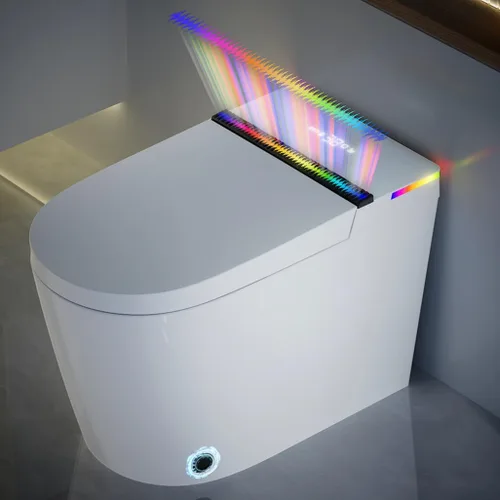 Miniatura 10 de WinZo Inodoro inteligente con bidé integrado, tapa de apertura y cierre automático con secadora, altura cómoda ADA, agua caliente instantánea, corte