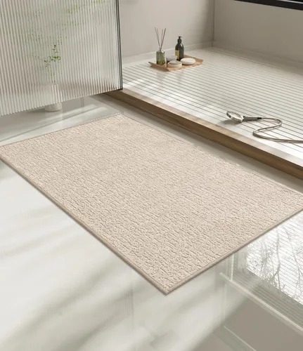 Miniatura 89 de Chakme Juego de 2 alfombras de baño ultrafinas, absorbentes, antideslizantes, lavables a máquina, color negro, 17 x 24 pulgadas / 17 x 30 pulgadas