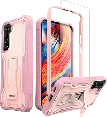 ExoGuard Funda para Samsung Galaxy S22 Plus, funda de goma resistente a prueba de golpes con protector de pantalla para teléfono Samsung S22 Plus,