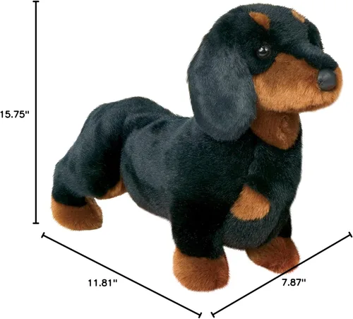 Miniatura 2 de Peluche con diseño de perro salchicha de 14 pulgadas en color negro y café