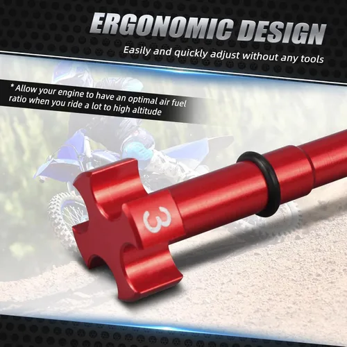 Miniatura 5 de NICECNC Tornillo ajustador universal rojo de mezcla de aire/combustible Keihin FCR para motocicletas compatibles con Honda, Yamaha, Kawasaki