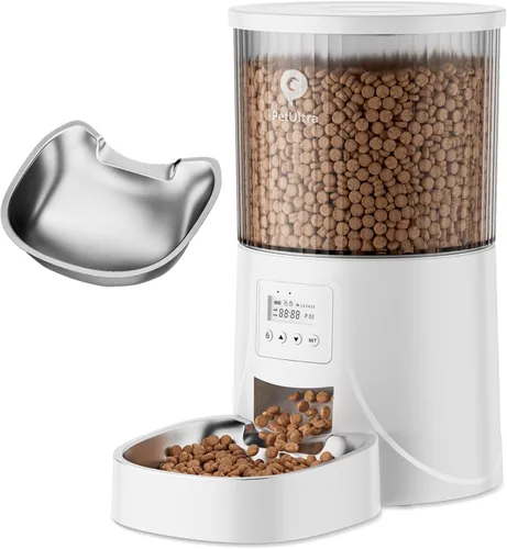 Miniatura 9 de PETULTRA Comedero automático para gatos: dispensador de alimentos para gatos con temporizador de 4 litros, programable de 1 a 6 comidas para gatos