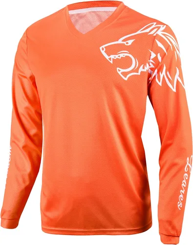 Camisetas de ciclismo de montaña para hombre, manga larga, MTB Off-Road Motocross Jersey de secado rápido y absorbe la humedad