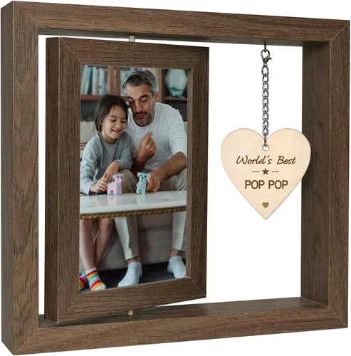 Miniatura 10 de EYITUPC Un nieto es alguien que alcanza tus manos pero toca tu corazón Marco de Fotos Regalos para Abuelos Primerizos, Muestra Dos Fotos de 4x6