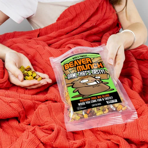 Miniatura 2 de Beaver Munch Spicy Trail Mix – Regalo saludable, divertido mezcla de frutos secos, bolsa de regalo resellable, regalos divertidos y saludables