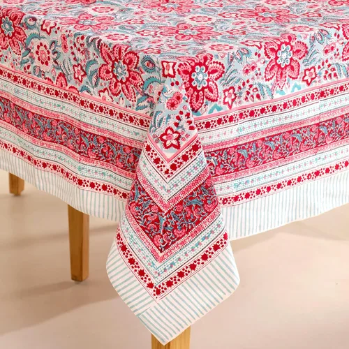 Miniatura 58 de Funda de mesa impresa a mano con diseño exquisito, tela de algodón premium, perfecta para comedor y decoración, mantel de mesa