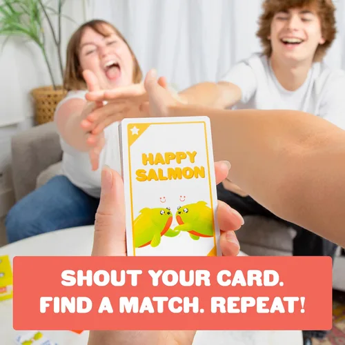 Miniatura 5 de Exploding Kittens Happy Salmon 3-8 Jugadores - Edades 6+ - Rondas de 90 Segundos - Juego de cartas fácil de aprender y de emparejar rápido - Juego