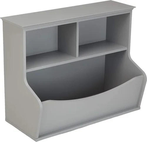 Amazon Basics Estantería multifuncional de 3 estantes para niños y organizador de almacenamiento de juguetes para habitación de niños, dormitorio y