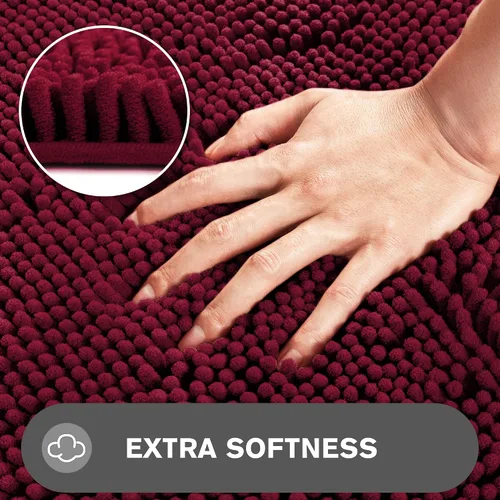 Miniatura 177 de Alfombra de baño pequeña de 12 x 18 pulgadas, lavable y absorbente, antideslizante, alfombra de baño de felpilla gruesa y suave para baño, ducha