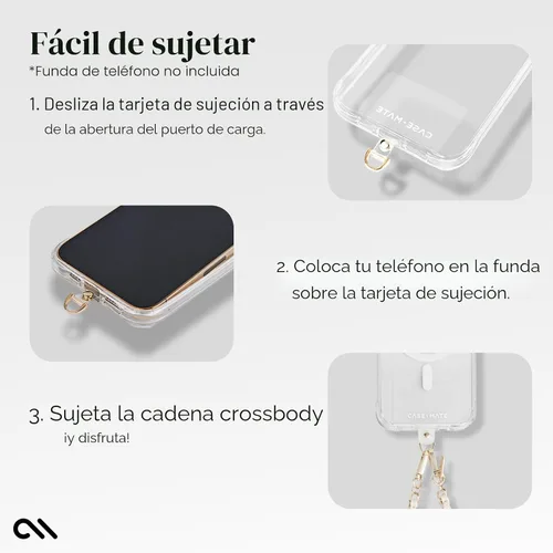 Miniatura 8 de Case-Mate Cordón cruzado para teléfono [funciona con todos los teléfonos] Correa manos libres – Colgante de cuero para teléfono celular – Soporte
