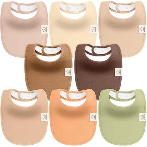 Miniatura 15 de KeaBabies Paquete de 8 baberos para babeo y dentición, baberos de tela de algodón acolchado orgánico suave para bebé, niña, niño, recién nacido