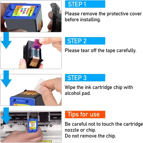 Miniatura 5 de NineLeaf Cartucho de tinta tricolor 57 remanufacturado compatible con HP Deskjet 450 5150 5550 5650 5850 9650 9670 9680 F4135 F4140 F4180 Copiadora