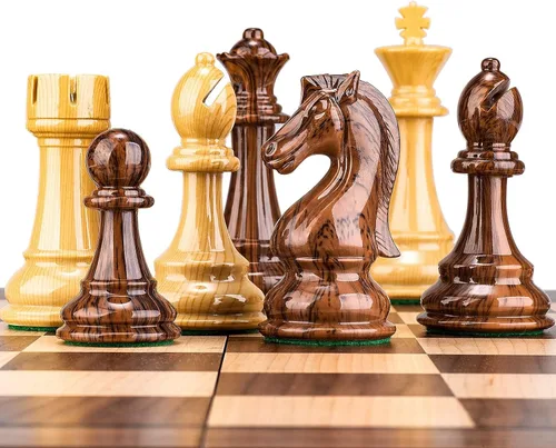 Miniatura 3 de AMEROUS Piezas de ajedrez ponderadas de alto polímero con tamaño King de 4.25 pulgadas, 2 reinas adicionales, paquete de regalo, juego de ajedrez